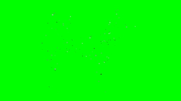 Ritning av hund bestående av växande snöflingor på en grön bakgrund. Optimal för att använda i fullskärmsläge. 4k, 3840 x 2160. Symbolen 2018 nyår. — Stockvideo