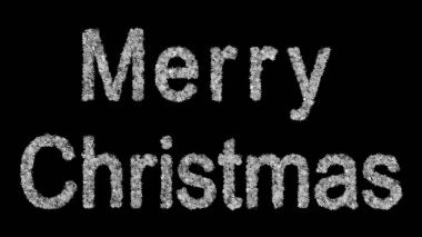 Neşeli Noel yazıt siyah bir zemin üzerine kar taneleri oluşan. Ekran modunda kullanarak görüntülemek için.