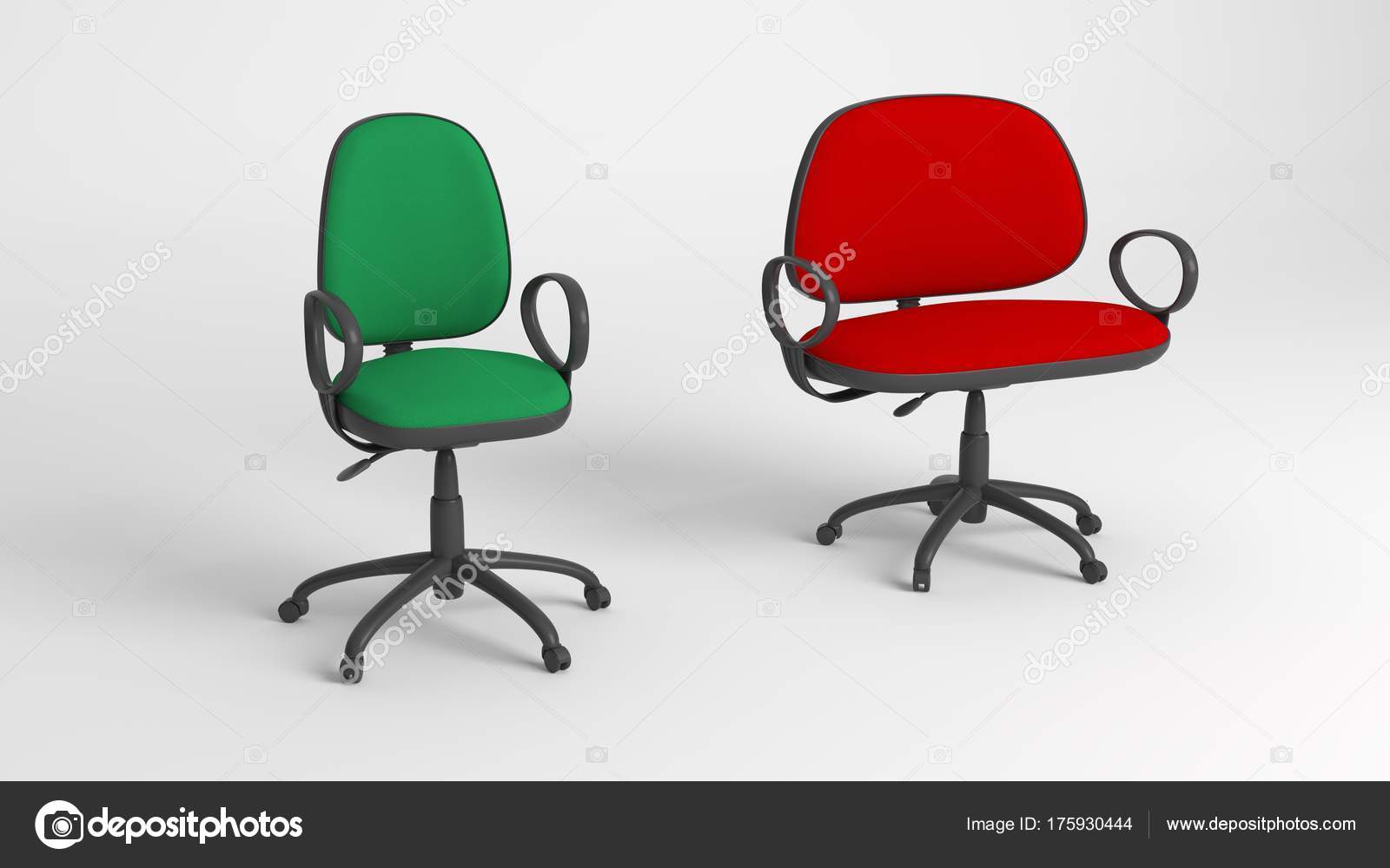 Red Green Office Chair Usual Fat Person White Background Stock Photo C Lvv 175930444