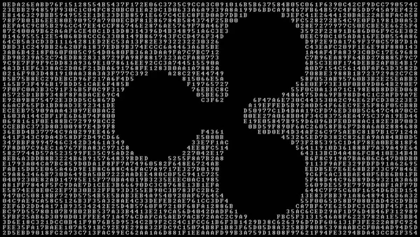 Black Symbol Ripple Hexadecimal Code Background Stock Photo
