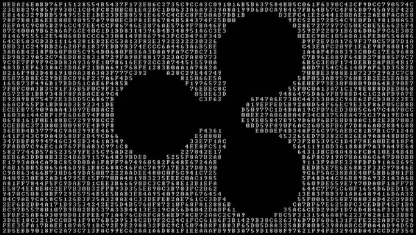 Symbole Noir Ondulation Est Sur Fond Code Hexadécimal Photo De Stock