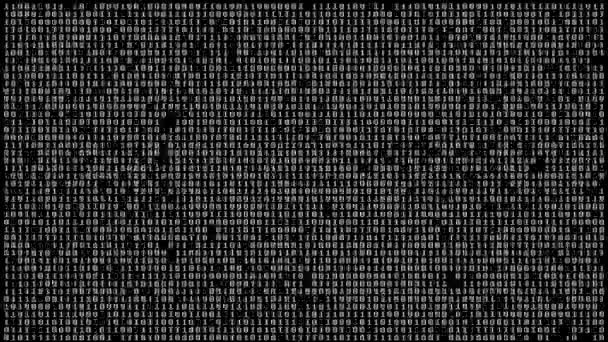 Символ Рябь Двоичном Коде Состоящем Нулей Единиц Отображается Черном Фоне — стоковое видео