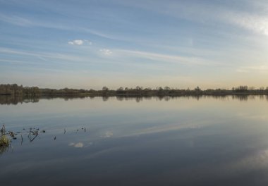 Paninsky gölet. Manzara. Moscow region içinde güzel bir Gölü Panoraması.