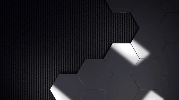 Хром шестиугольников сетки шаблон фона 3d иллюстрация — стоковое фото
