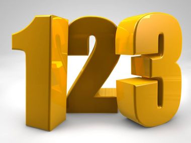 123 metal resimler 3d render illüstrasyon, okul öncesi eğitim
