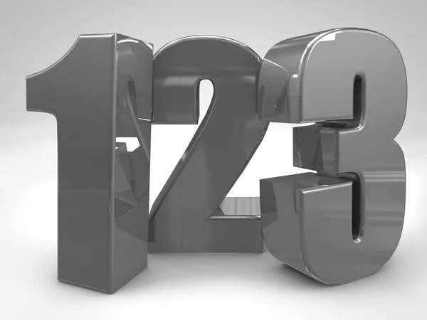 123 metal resimler 3d render illüstrasyon, okul öncesi eğitim