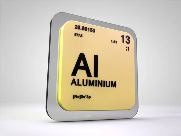 Aluminium - al - chemisches Element Periodensystem 3d render — Stockfoto