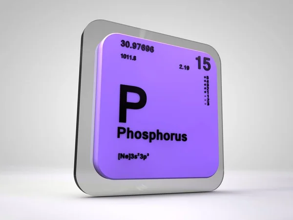 磷-P-化学元素周期表 3d 渲染 — 图库照片