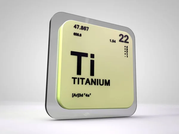 Titan - ti - chemisches Element Periodensystem 3d render — Stockfoto