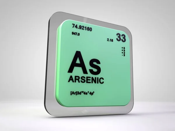 Arsenic- as - chemisches Element Periodensystem 3d render — Stockfoto