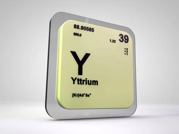 Itrio - Y - elemento químico tabla periódica 3d render — Foto de Stock