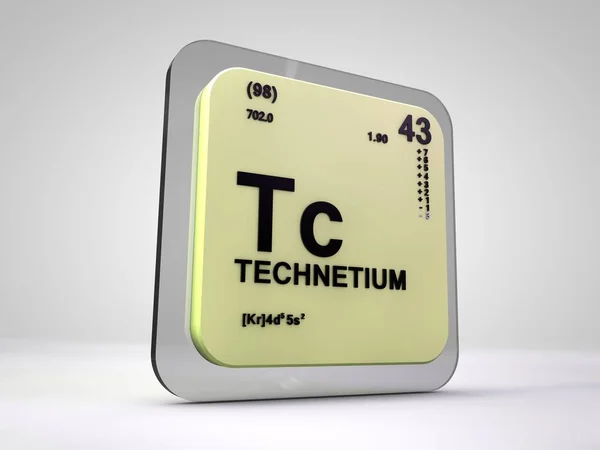 锝-Tc-化学元素周期表 3d 渲染 — 图库照片