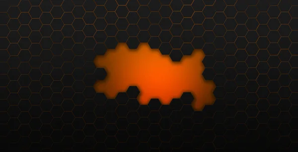 Schwarze und orangefarbene Sechsecke moderne Hintergrundillustration — Stockfoto