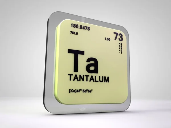 Tantalum- Ta - elemento químico tabela periódica 3d render — Fotografia de Stock