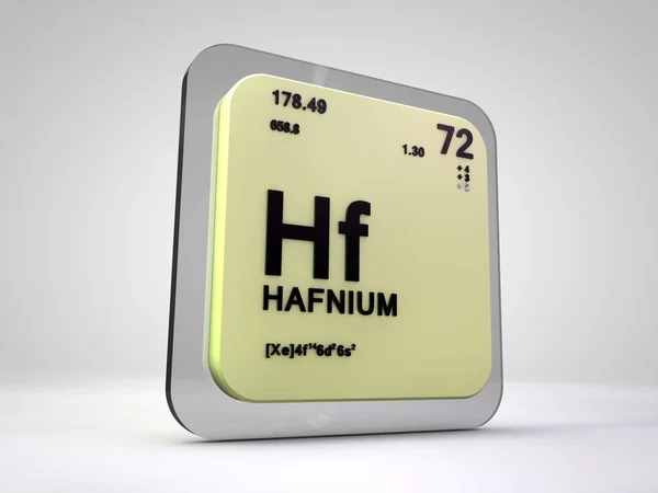 Háfnio - Hf - elemento químico tabela periódica 3d render — Fotografia de Stock