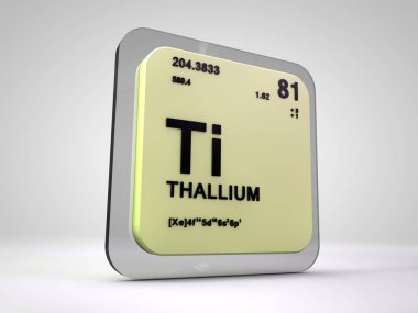 Talyum - TI - kimyasal element periyodik tablo 3d render