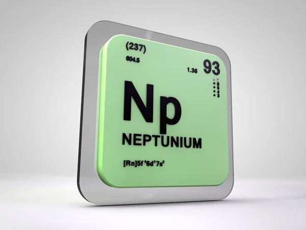 Neptúnium - Np - kémiai elemek periódusos 3d render — Stock Fotó