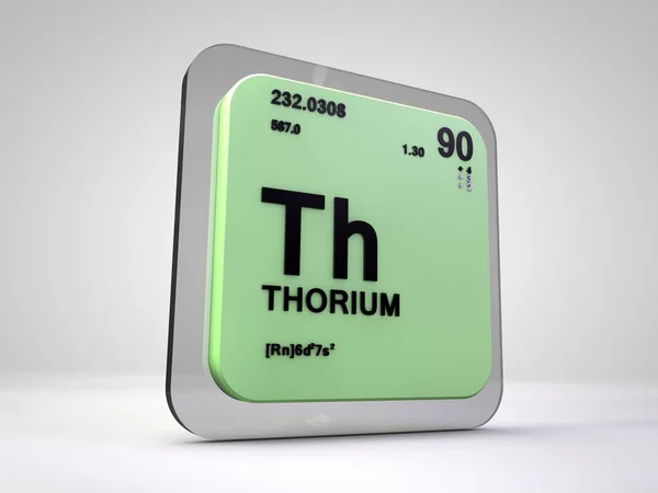 钍-Th-化学元素周期表 3d 渲染 — 图库照片