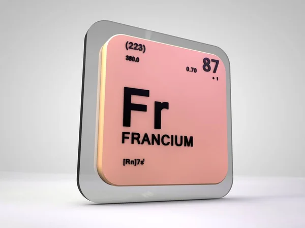 Francium - Fr - elemento químico tabla periódica 3d render —  Fotos de Stock