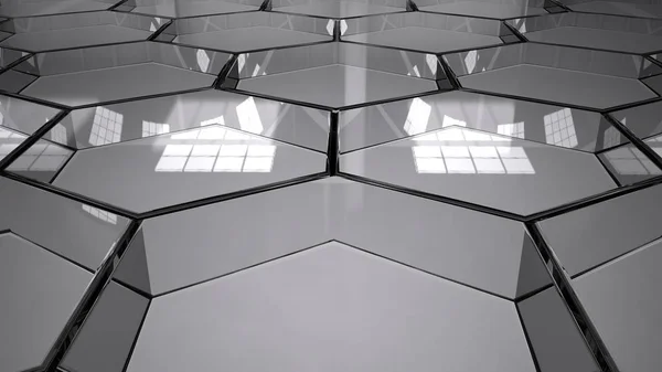 Schlichtes weißes Glas Sechsecke Struktur Hintergrund 3d Render — Stockfoto