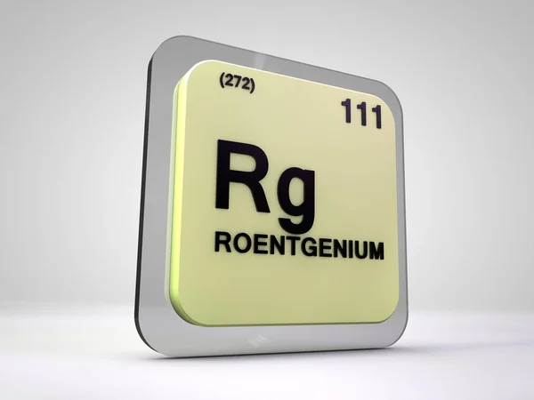 Roentgemium-Rg-化学元素周期表 3d 图 — 图库照片