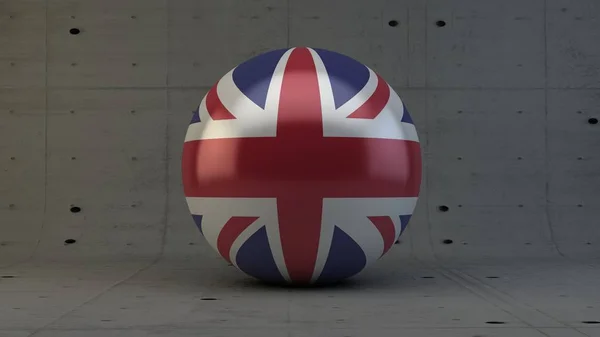 영국 국기 영역 아이콘 콘크리트 방 3d 렌더링에 격리 — 스톡 사진