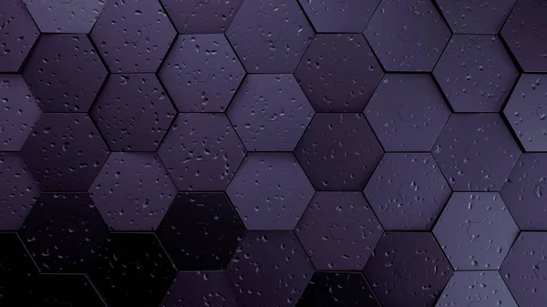 Violet remplace hexagones background.3d illustration rendu . — Photo