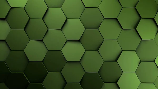 Verde sposta esagoni background.3d illustrazione rendering . — Foto Stock