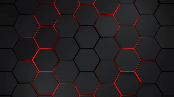 Grey and red hexagons modern background illustration — Stock Photo, Image