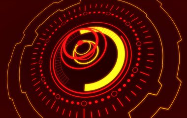 Kırmızı sci fi hud Arabirim Panosu 