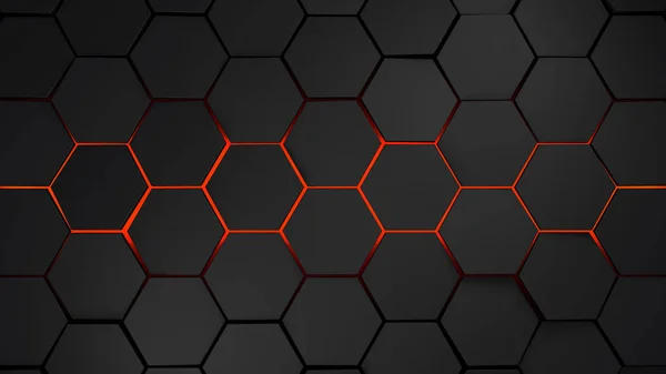 Grey and orange hexagons modern background illustration — Stock Photo, Image