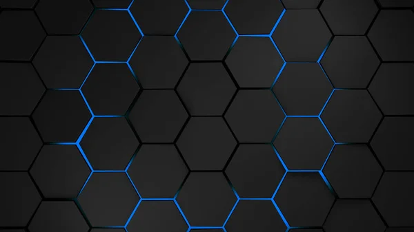 Grey and blue hexagons modern background illustration — Stock Photo, Image