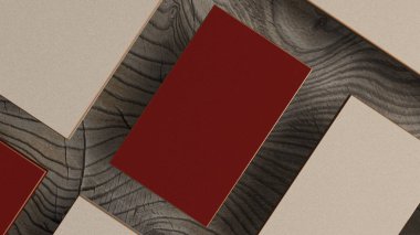  lüks davetiye ahşap arka plan üzerinde iş kümesi. mockup marka için. 3D render