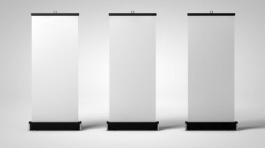 bantlama için üç boş toplaması örnekler. 3D render illüstrasyon