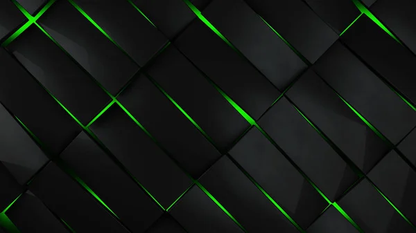 Cinzento e verde retângulos moderno fundo 3d renderização ilustração — Fotografia de Stock