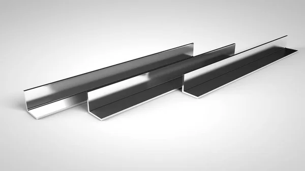 Metal L-Profile bar.3d  render Illustration on white background. — Stock Photo, Image