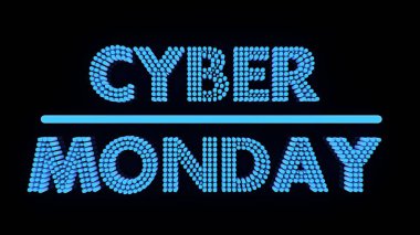 Cyber Pazartesi parlak metin om siyah amaç, 3r render.