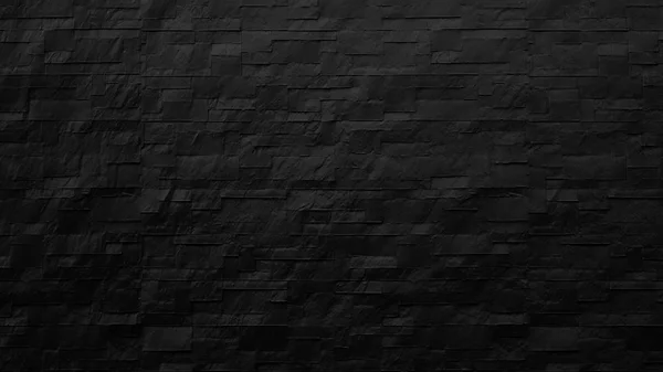 Сучасний фон чорної цегляної стіни, 3d ілюстрація рендеринга — стокове фото