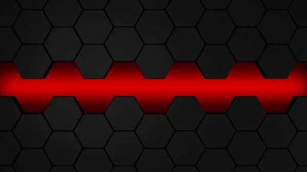 Черные и красные шестиугольники — стоковое фото