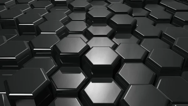 Soyut metalik altıgenler arka plan. 3D render illüstrasyon