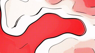 Soyut kırmızı ve beyaz arka plan şablon sanatı, 3D görüntüleme.