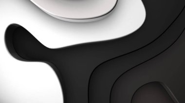 Özet siyah-beyaz şablon sanatı, 3D görüntüleme.