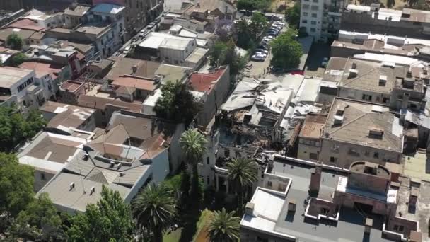 Santiago Chile November 2019 Drone Shot Backwards View Plaza Baquedano — Stock Video