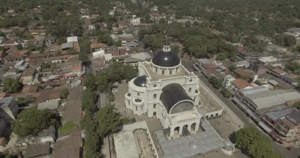 Aerial Dron Shoot Cathedral Our Lady Miracles Caacup — Stock videók