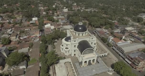 Letecký Dron Střílet Katedrála Panny Marie Zázraků Caacup — Stock video