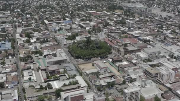 Şili Nin Maule Bölgesindeki Curico Şehir Merkezinin Havadan Görüntüsü — Stok video