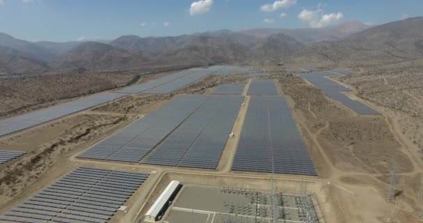 Paneles Solares Aéreos Desierto Chileno Región Copiapó Renovaron Energía — Vídeo de stock