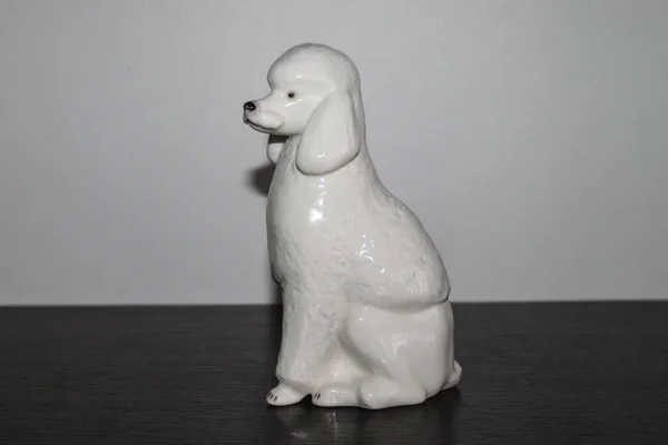 Statuette Einer Hundzüchtigen Poodle — Stockfoto