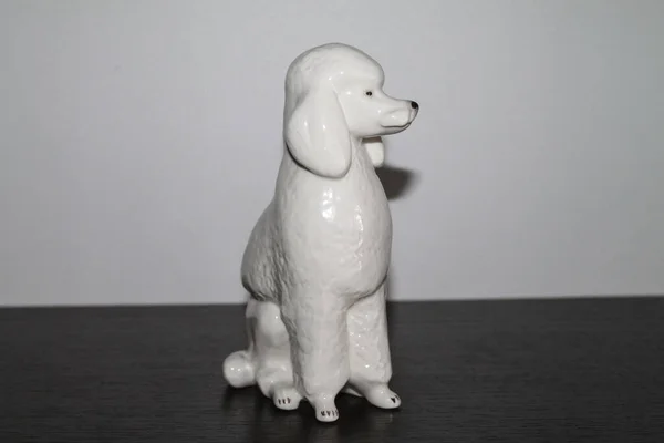 Statuette Einer Hundzüchtigen Poodle — Stockfoto