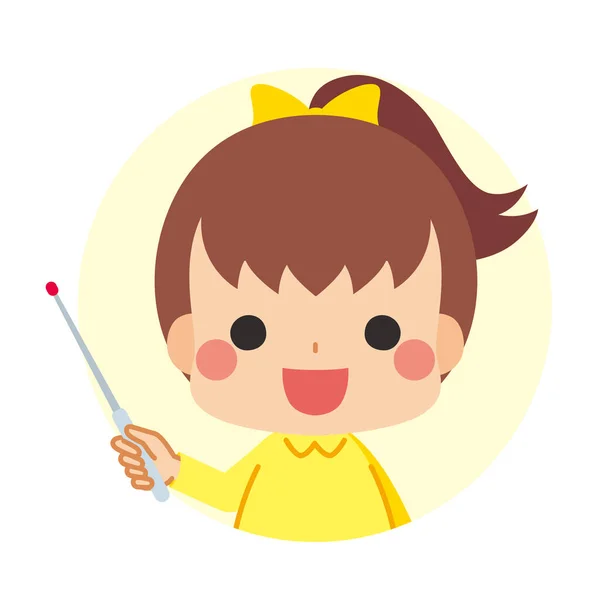 Ilustración Niño Pequeño Con Bastón — Vector de stock